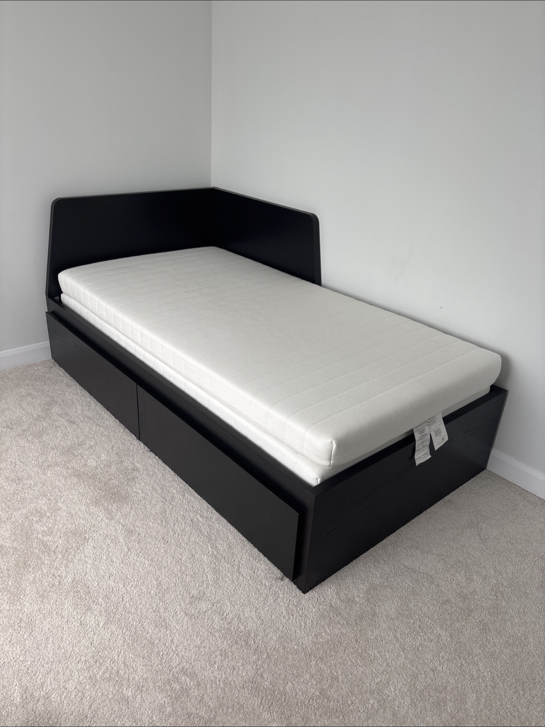 IKEA Hemnes Daybed Frame - Black/Brown (plus 2 mattresses)
