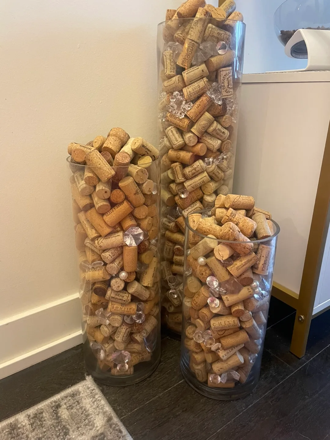 Wine Cork Filled Vases - Set of 3 thumbnail