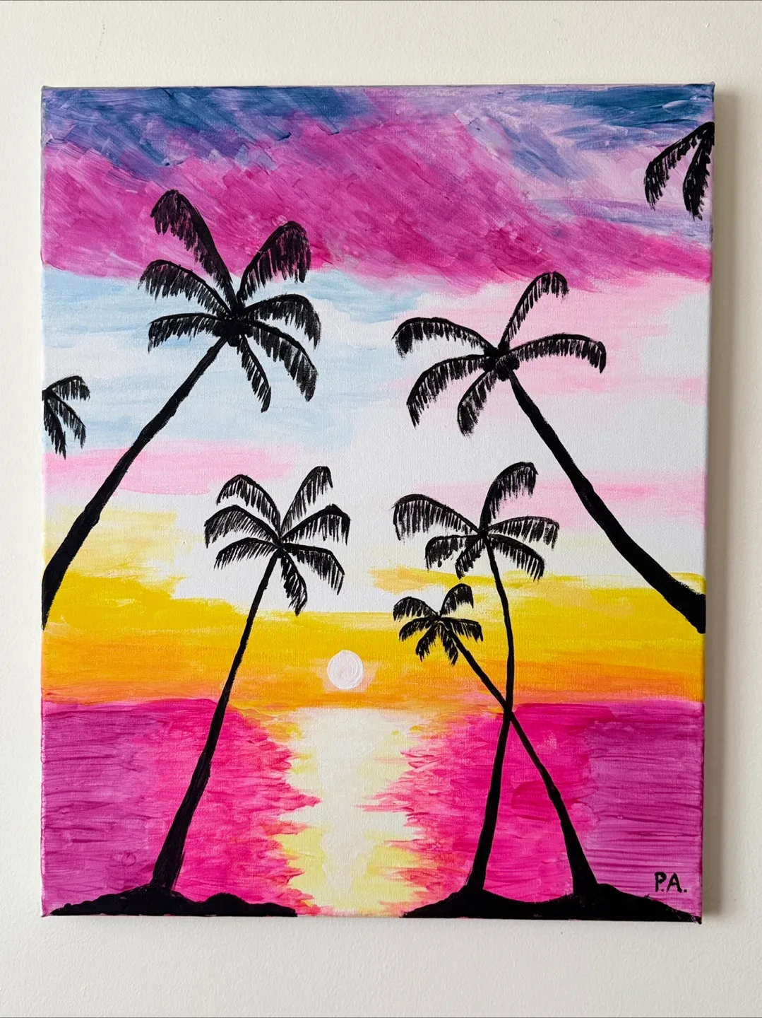 NEED GONE BY JULY 8 - Hand Painted Sunset Canvas Art thumbnail