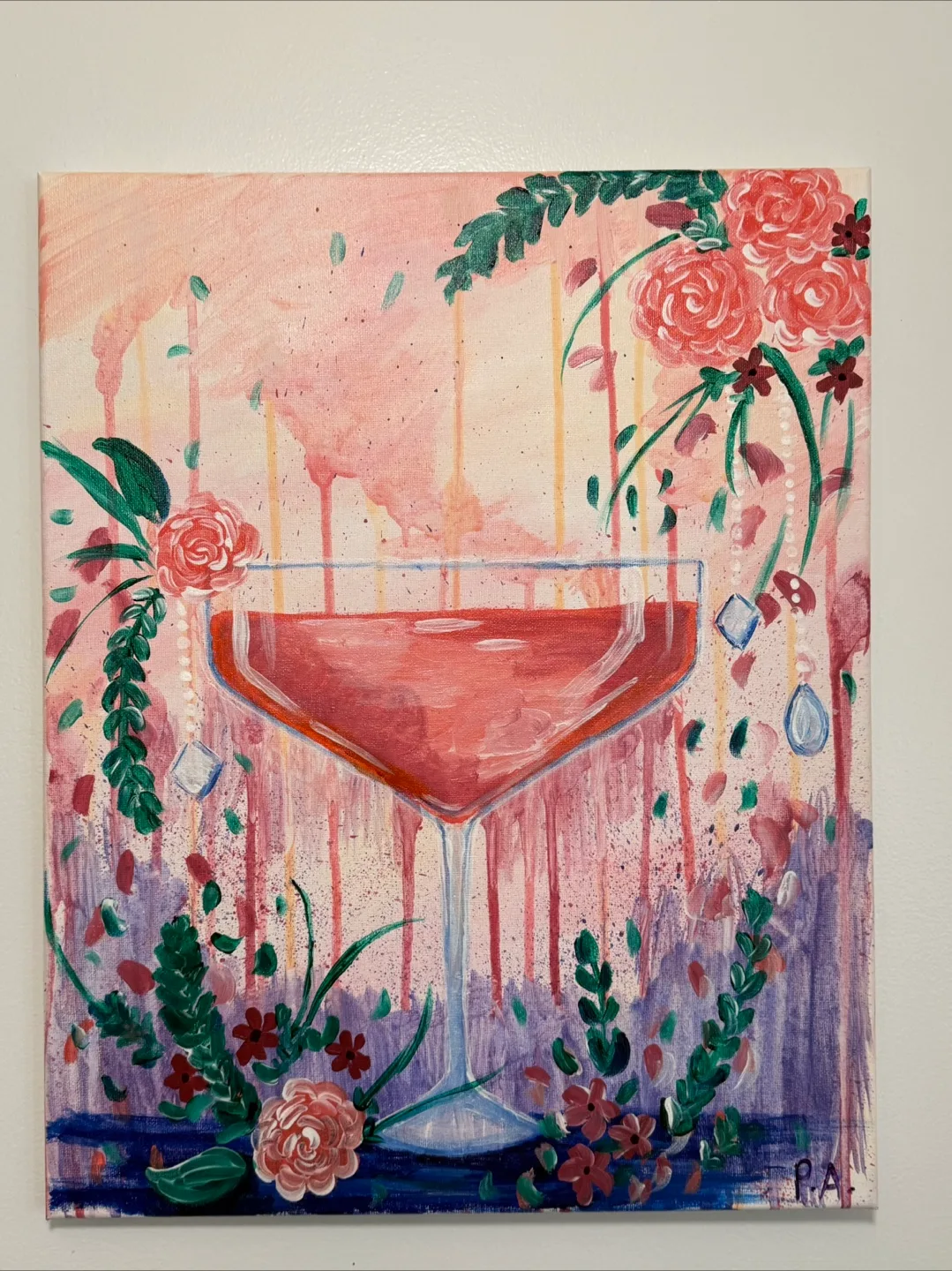NEED GONE BY JULY 8 - Hand Painted Original Cocktail Art thumbnail