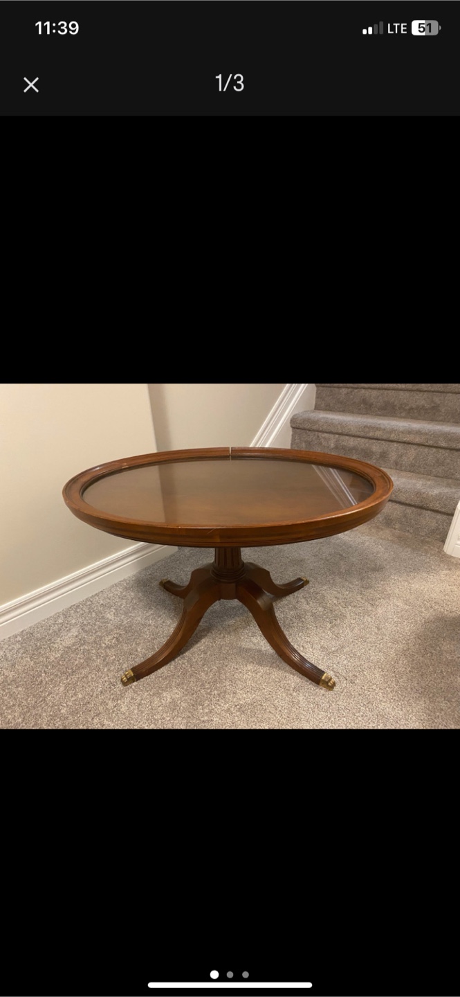 Oval Glass Top Accent Table