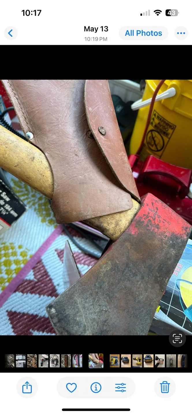 Used Axe with Leather Sheath thumbnail