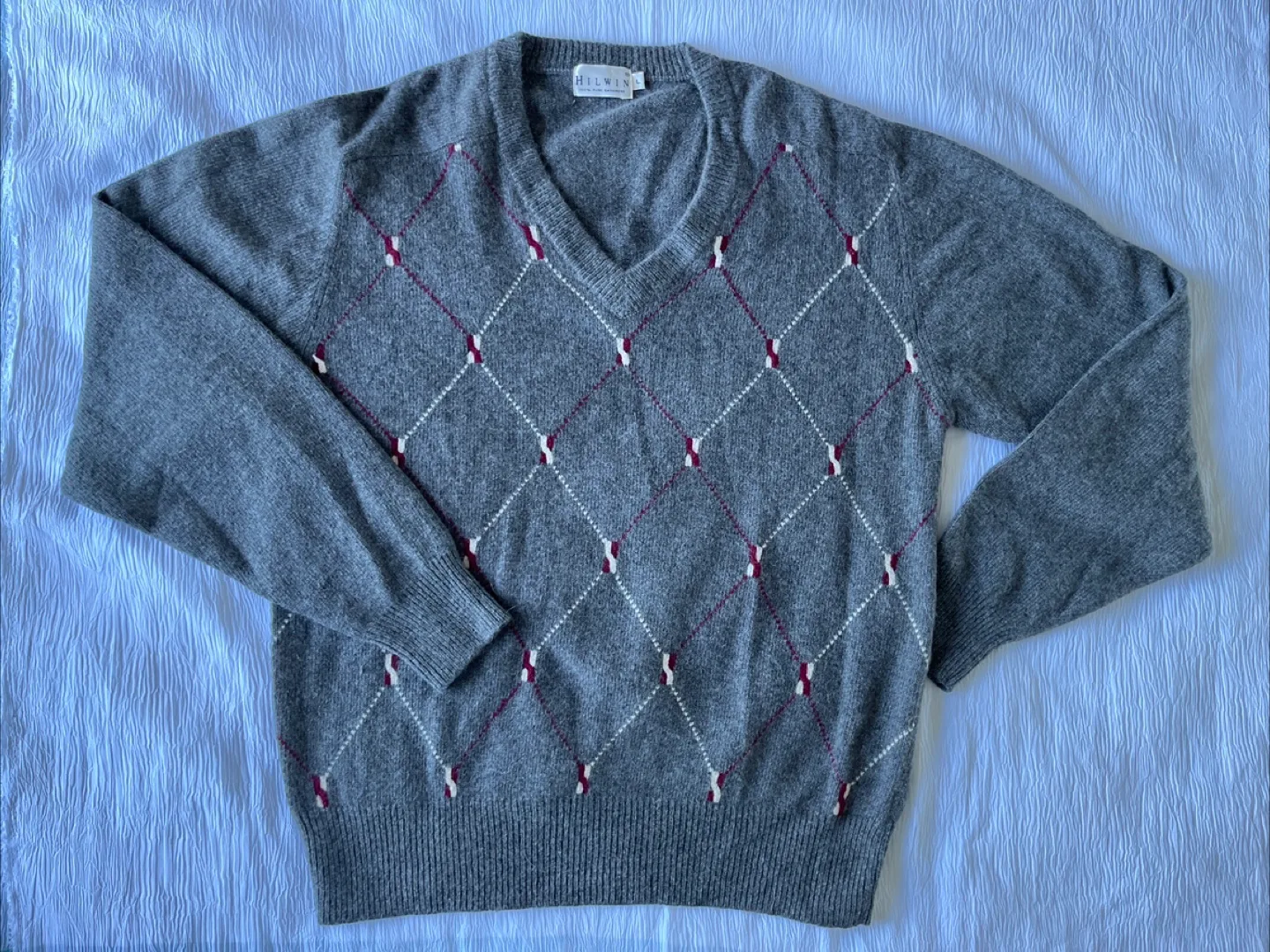 Hilwin Argyle Sweater - Grey thumbnail
