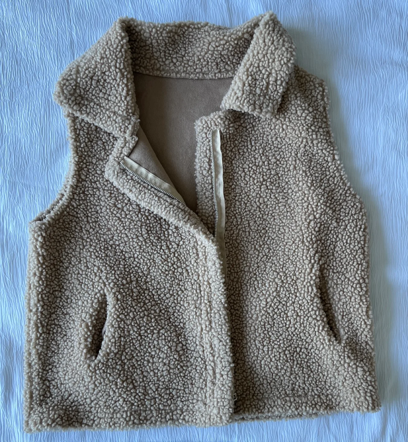 Fuzzy Beige Vest thumbnail