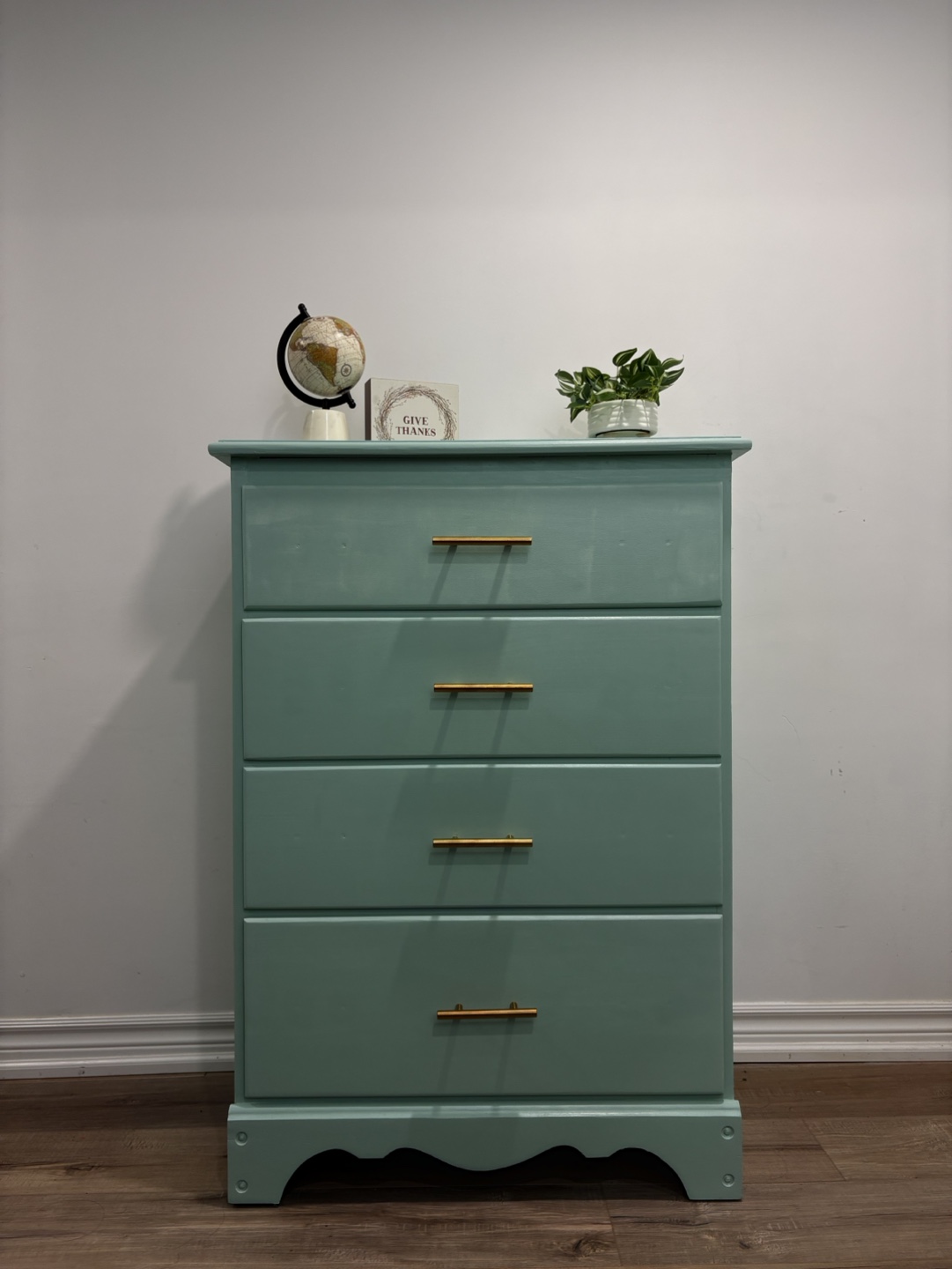 Green Painted 4-Drawer Dresser