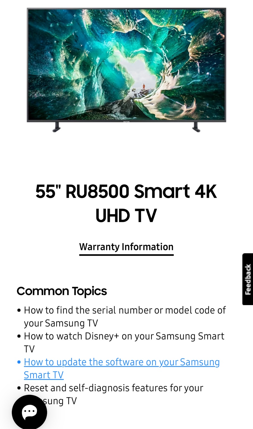 Samsung 55" RU8500 Smart 4K UHD TV