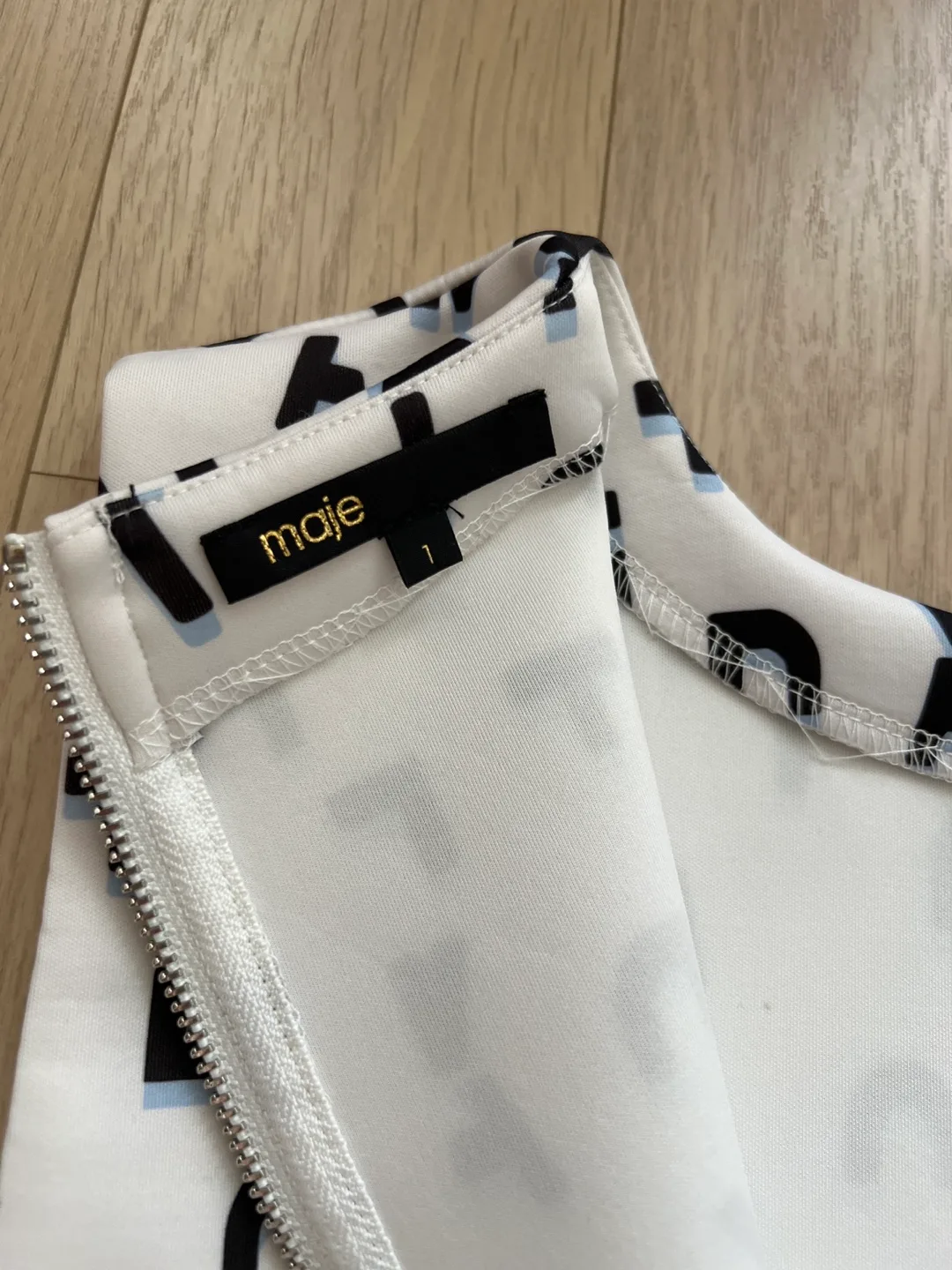 Maje White Patterned Dress - Size 1 image indicator(4)