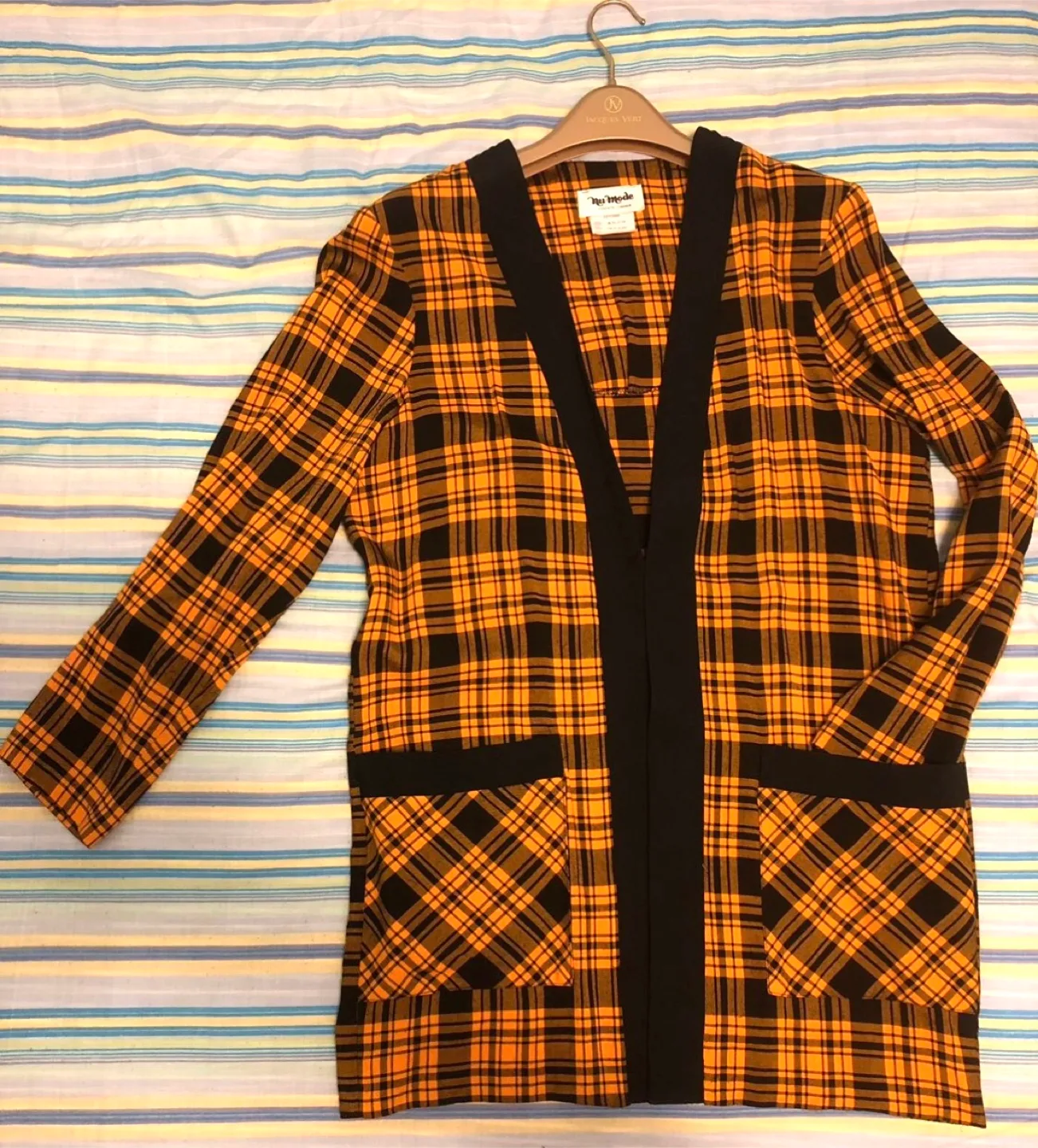 Nu Mode Plaid Cardigan - Size 9/10 thumbnail
