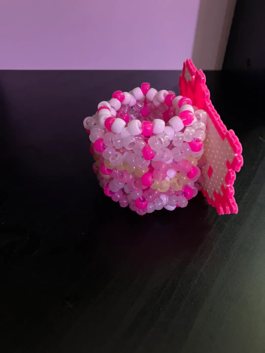 Handmade Hello Kitty Kandi Cuff Bracelet image indicator(2)