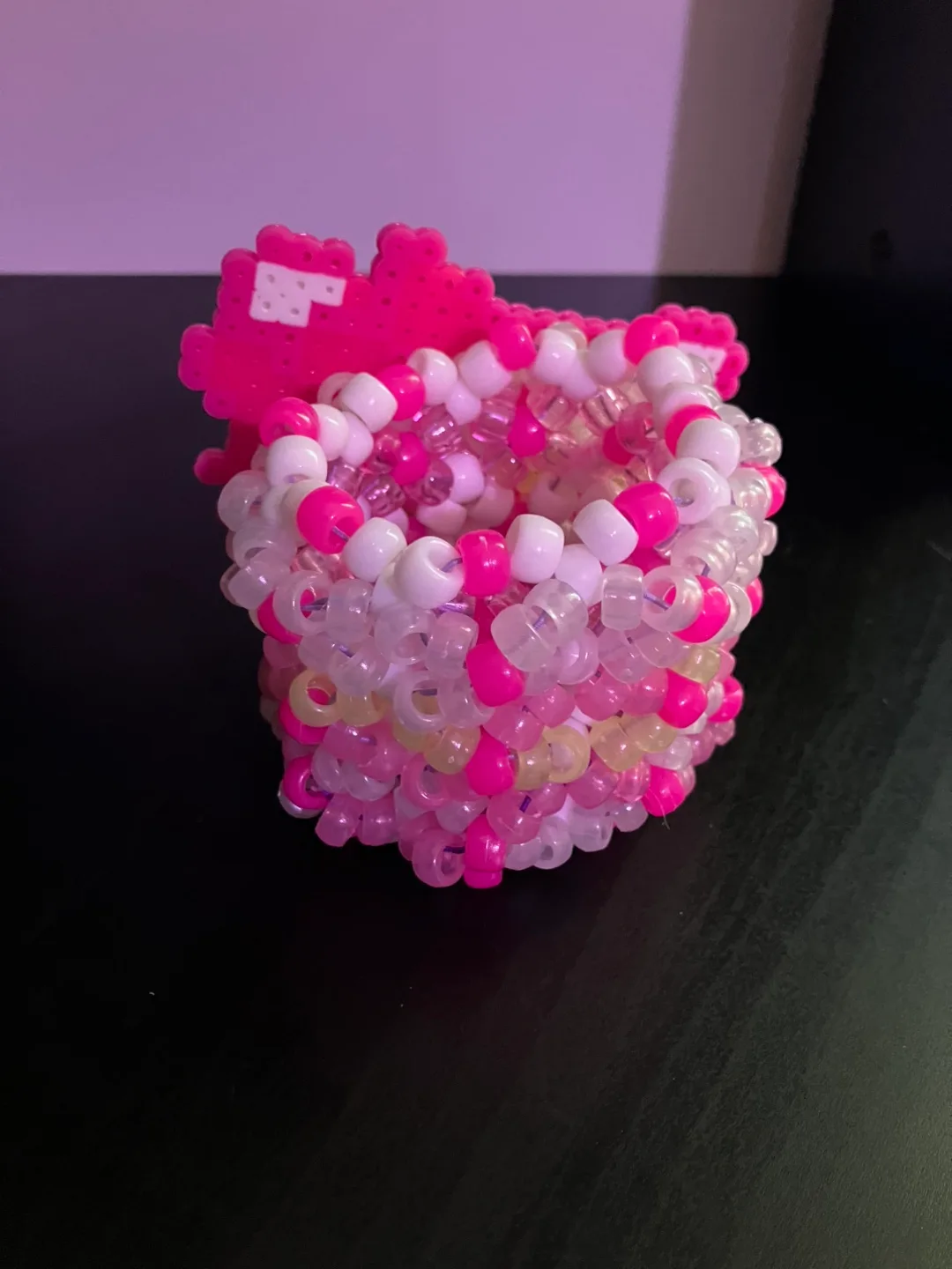 Handmade Hello Kitty Kandi Cuff Bracelet image indicator(3)