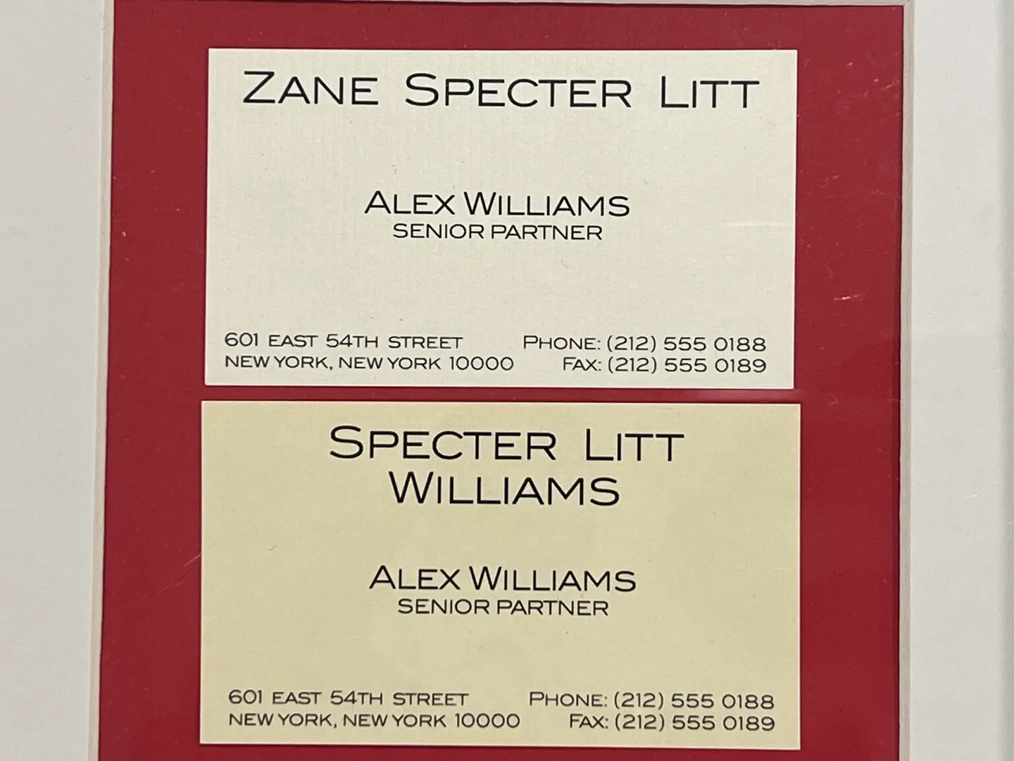 Suits Alex Williams - Framed Business Cards thumbnail