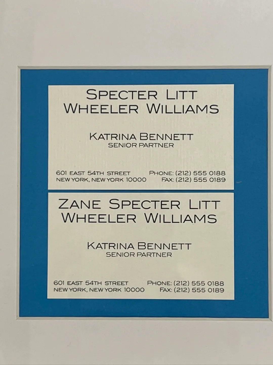 Suits Katrina Bennett - Framed Business Card Prop thumbnail