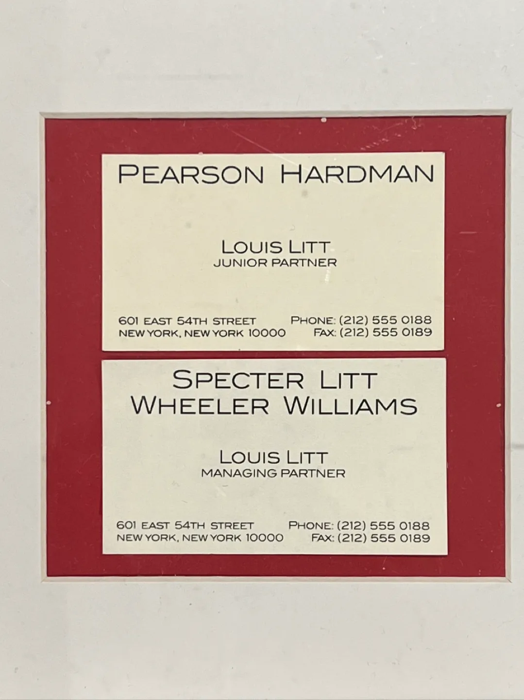 Suits Louis Litt - Framed Business Card Prop thumbnail