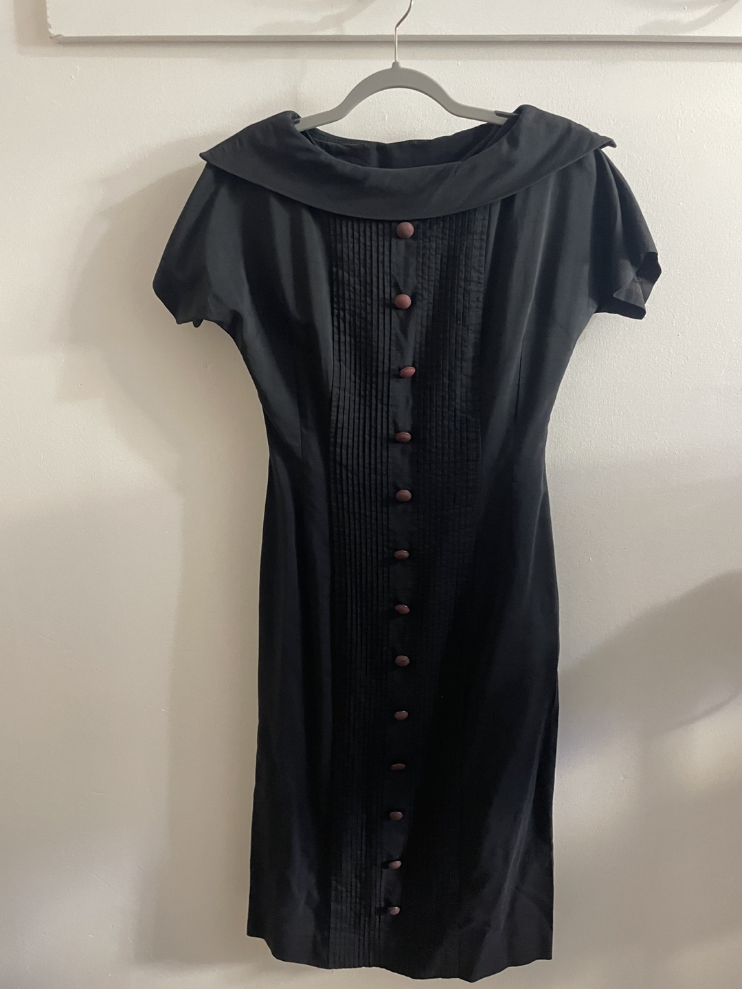 Black Dress with Pleated Front