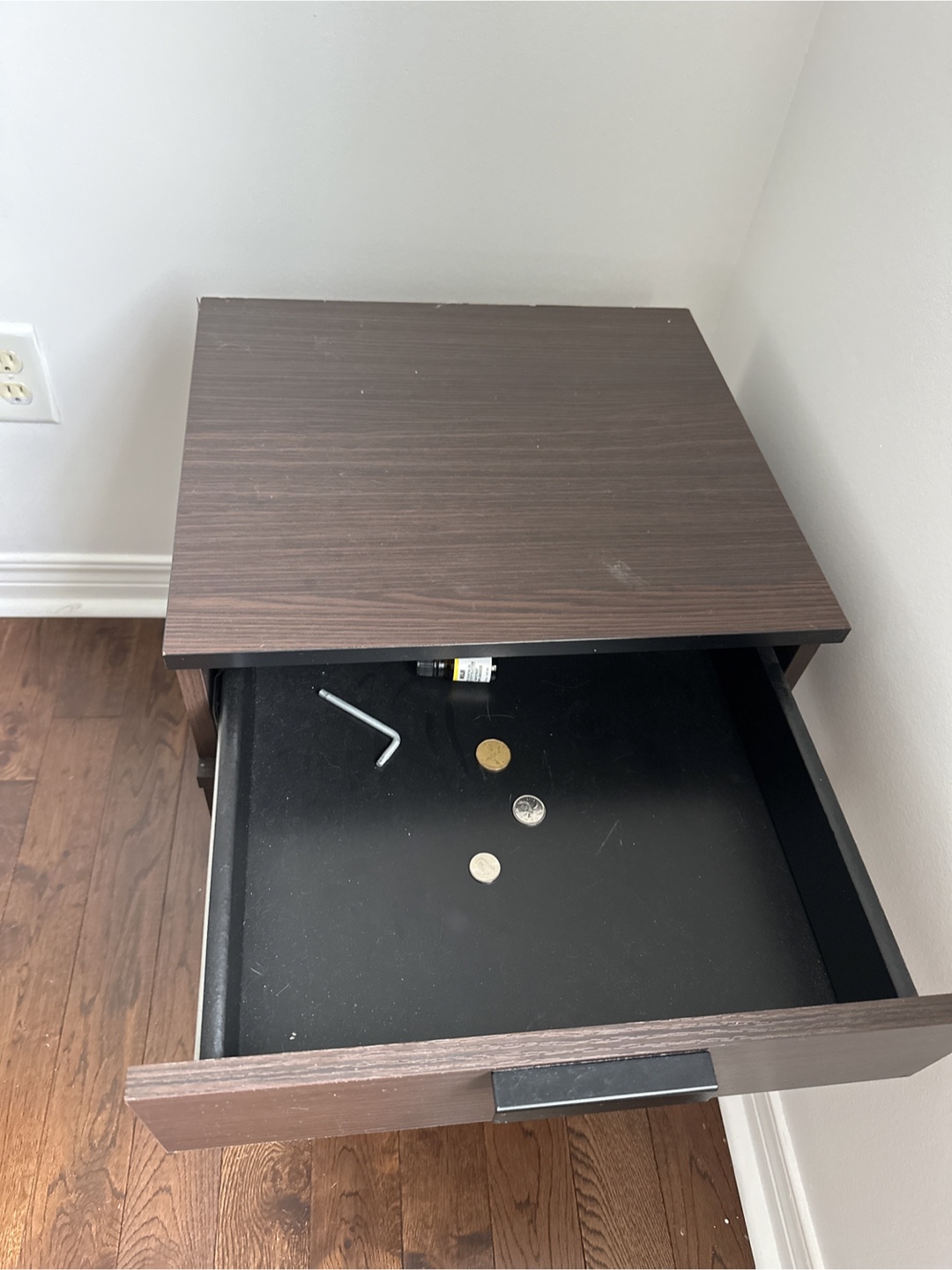 Brown Nightstand with Drawer & Shelf - photo 2