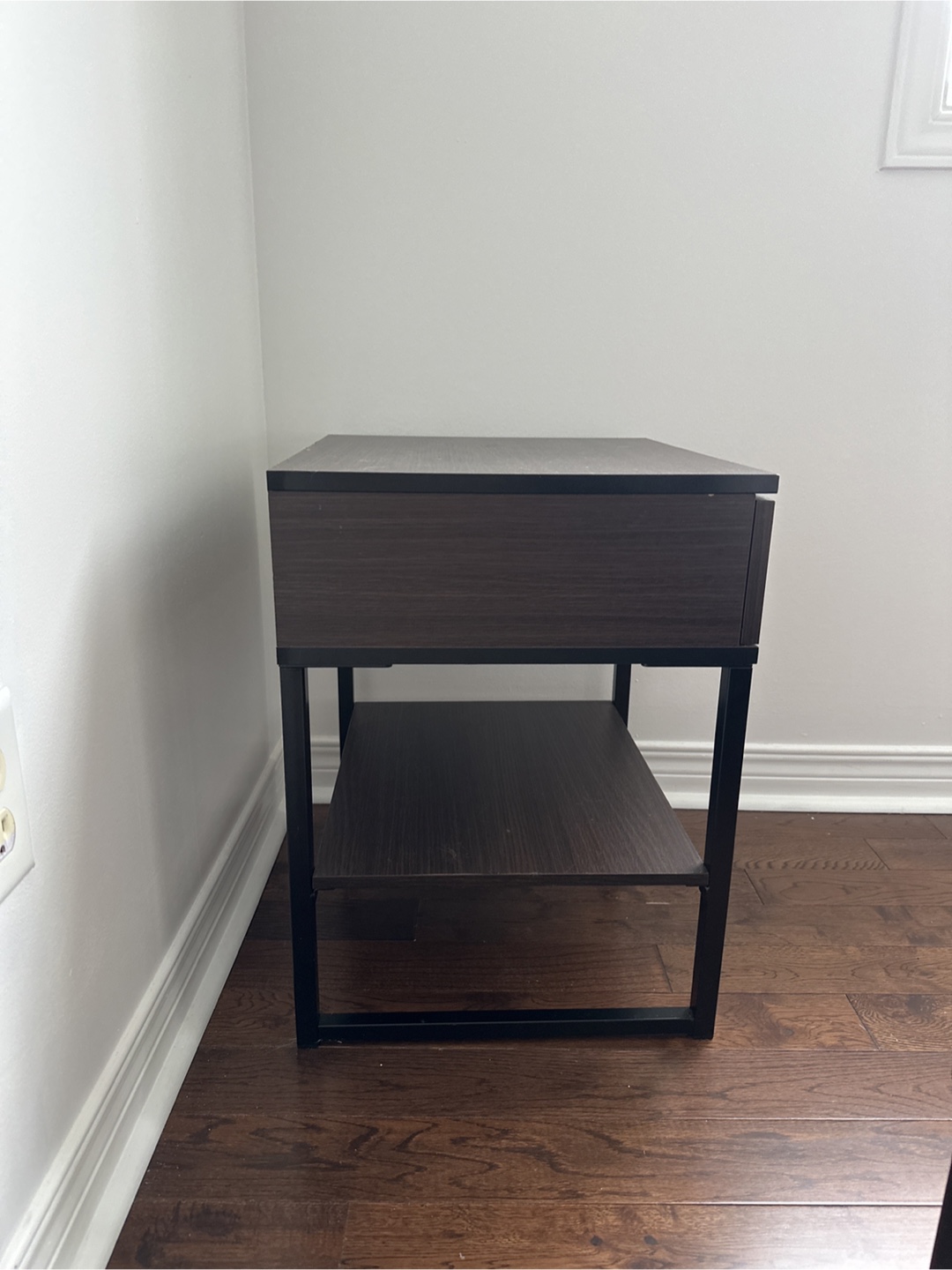 Brown Nightstand with Drawer & Shelf - photo 3