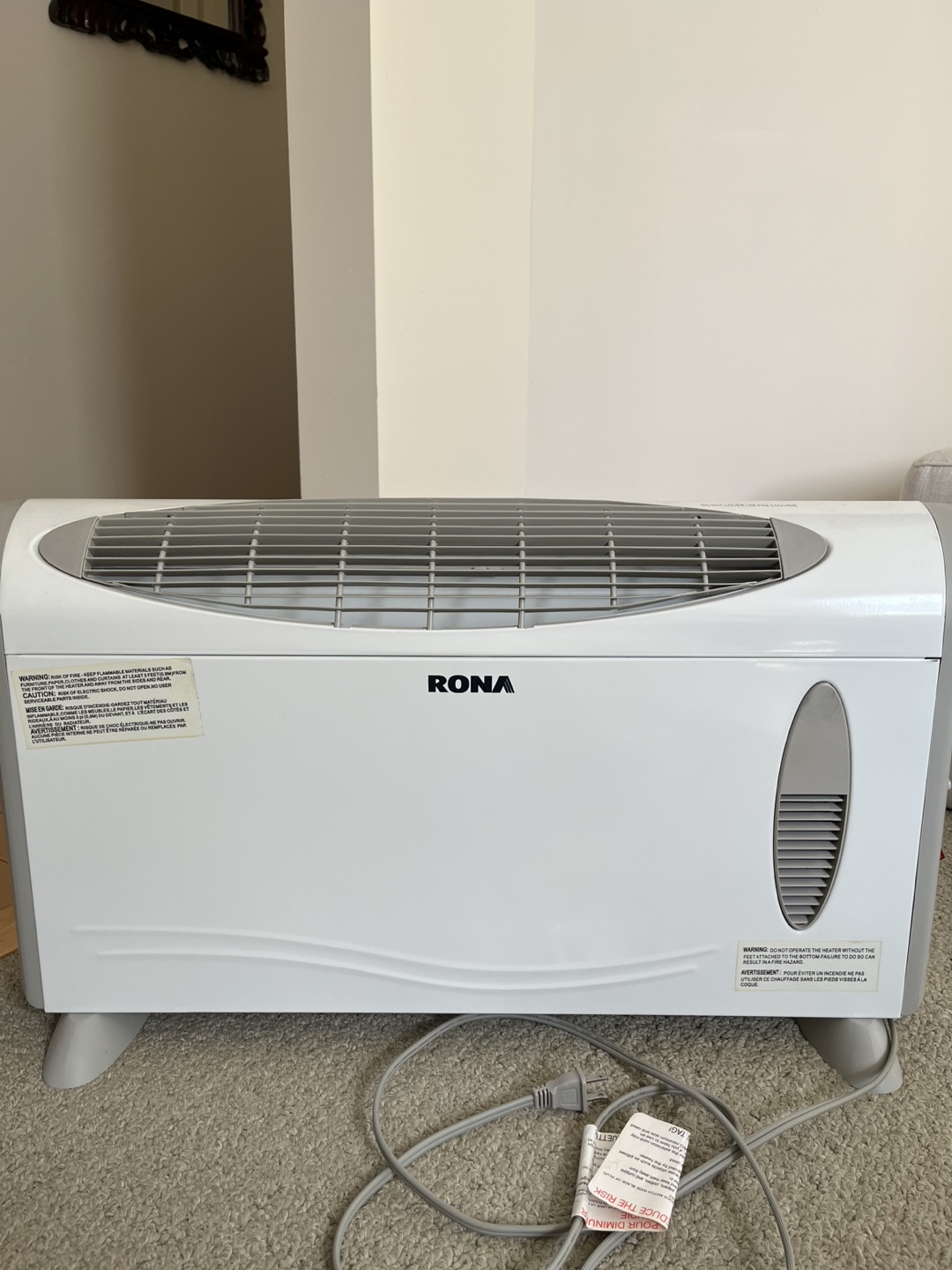 Rona White Electric Heater - 750W/1500W