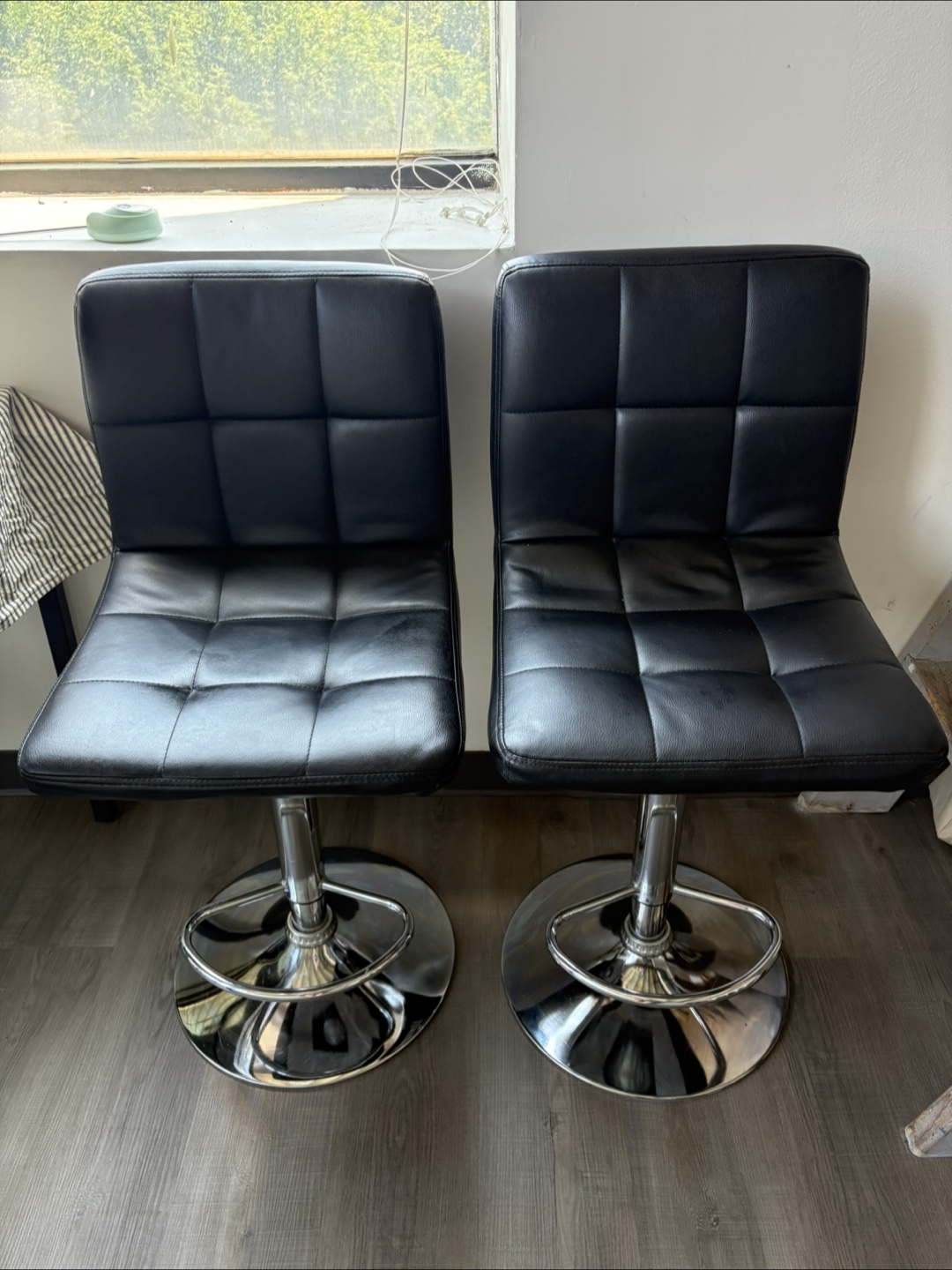 Set of 2 Black Bar Stools