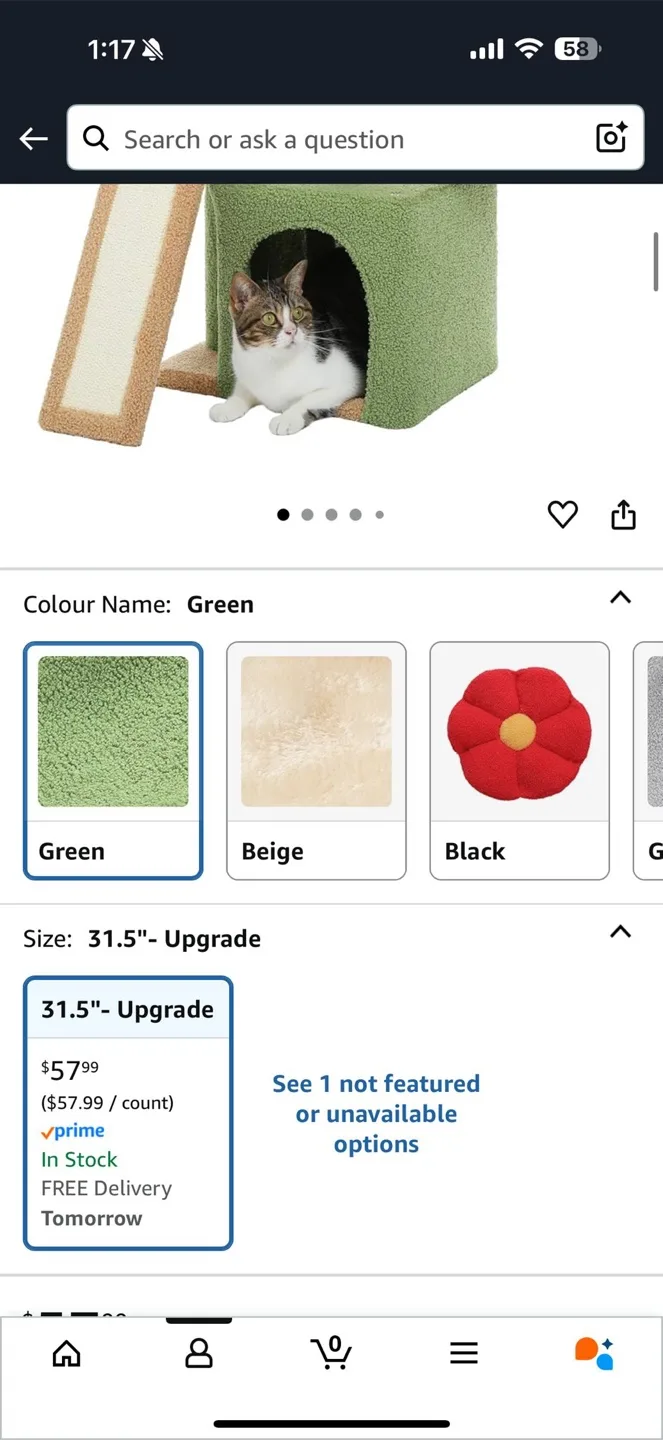 Cat Tree Cactus Style - Green & Beige image indicator(9)