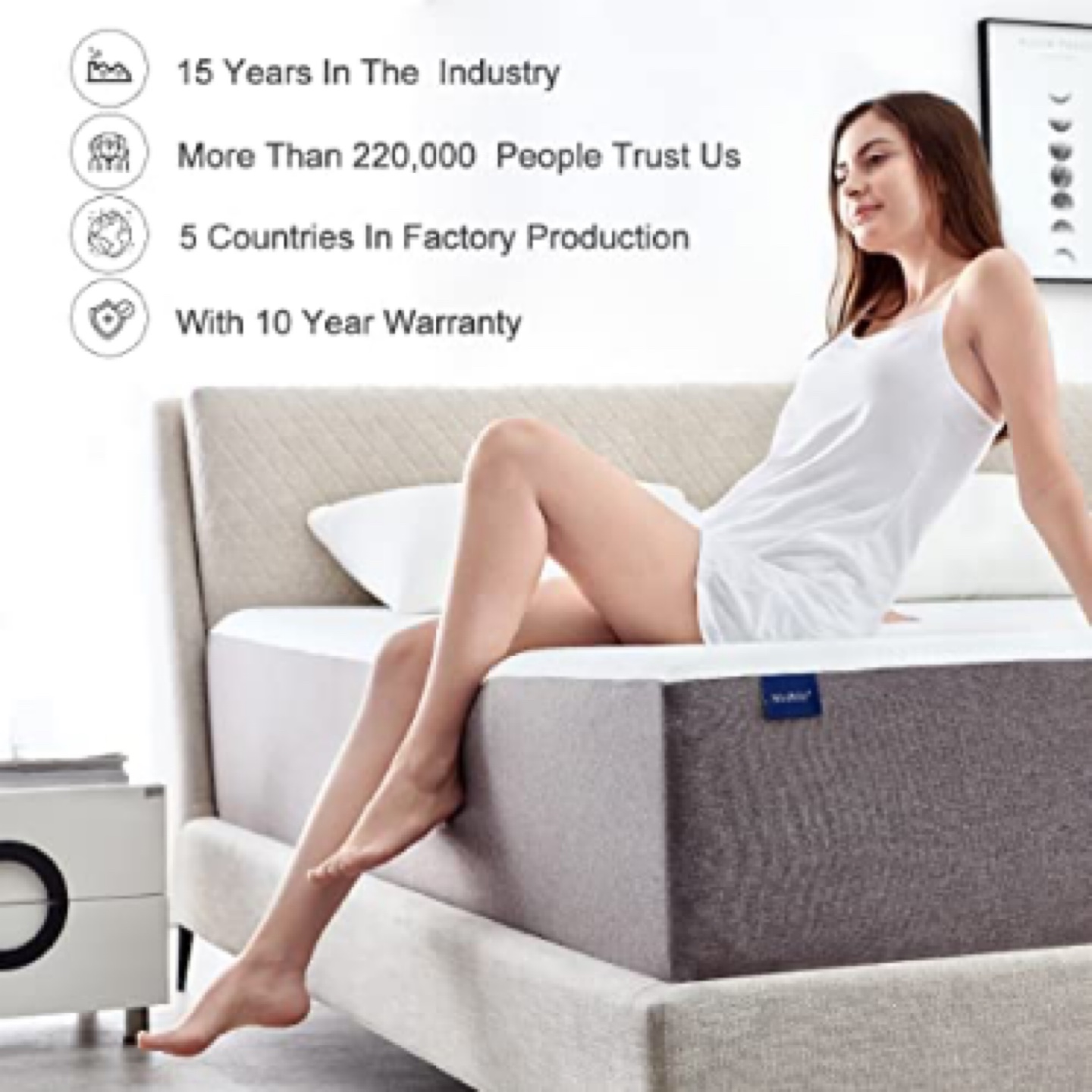 New MOLBLLY QUEEN MATTRESS 10 INCH MEMORY FOAM - photo 2