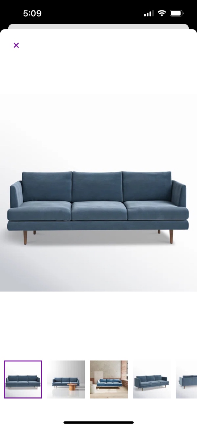AllModern Miller 84" Upholstered Sofa - Blue - photo 5