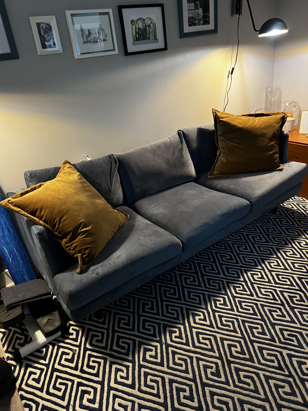 AllModern Miller 84" Upholstered Sofa - Blue - photo 2