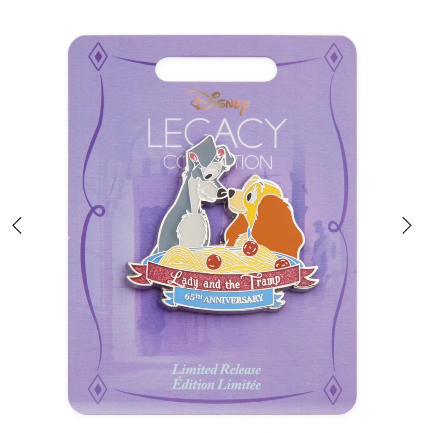 Disney Lady and the Tramp 65th Anniversary Pin thumbnail