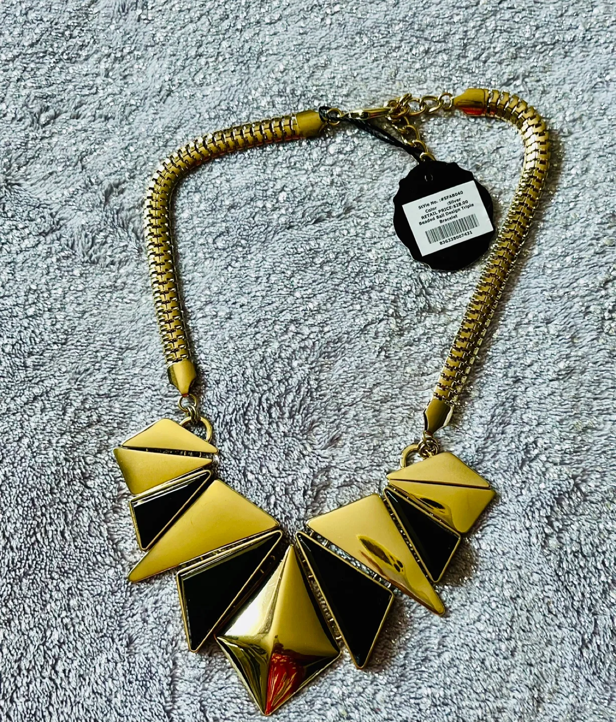 Sergio Feretti Gold & Black Statement Necklace image indicator(5)