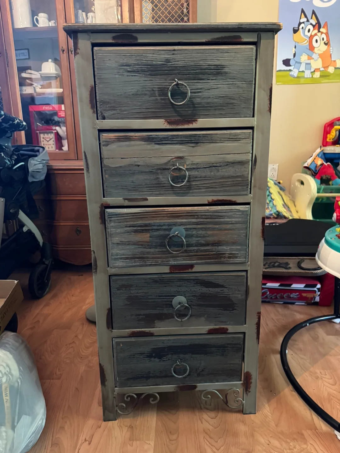 Rustic Metal & Wood Chest of Drawers thumbnail