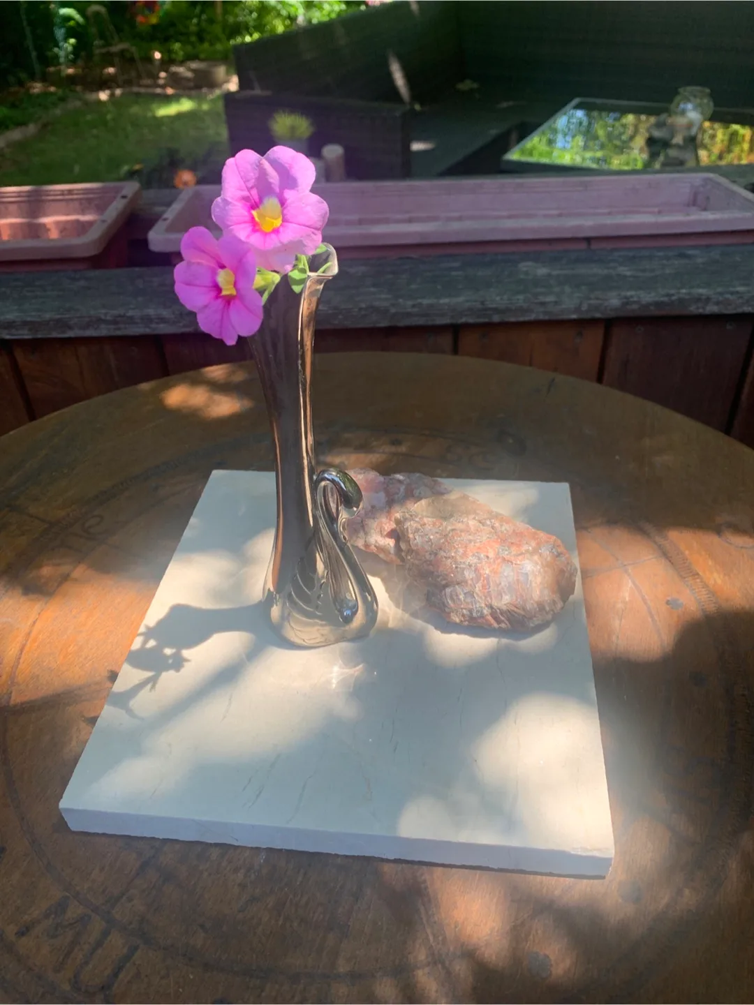 Vintage Silver Swan Vase thumbnail