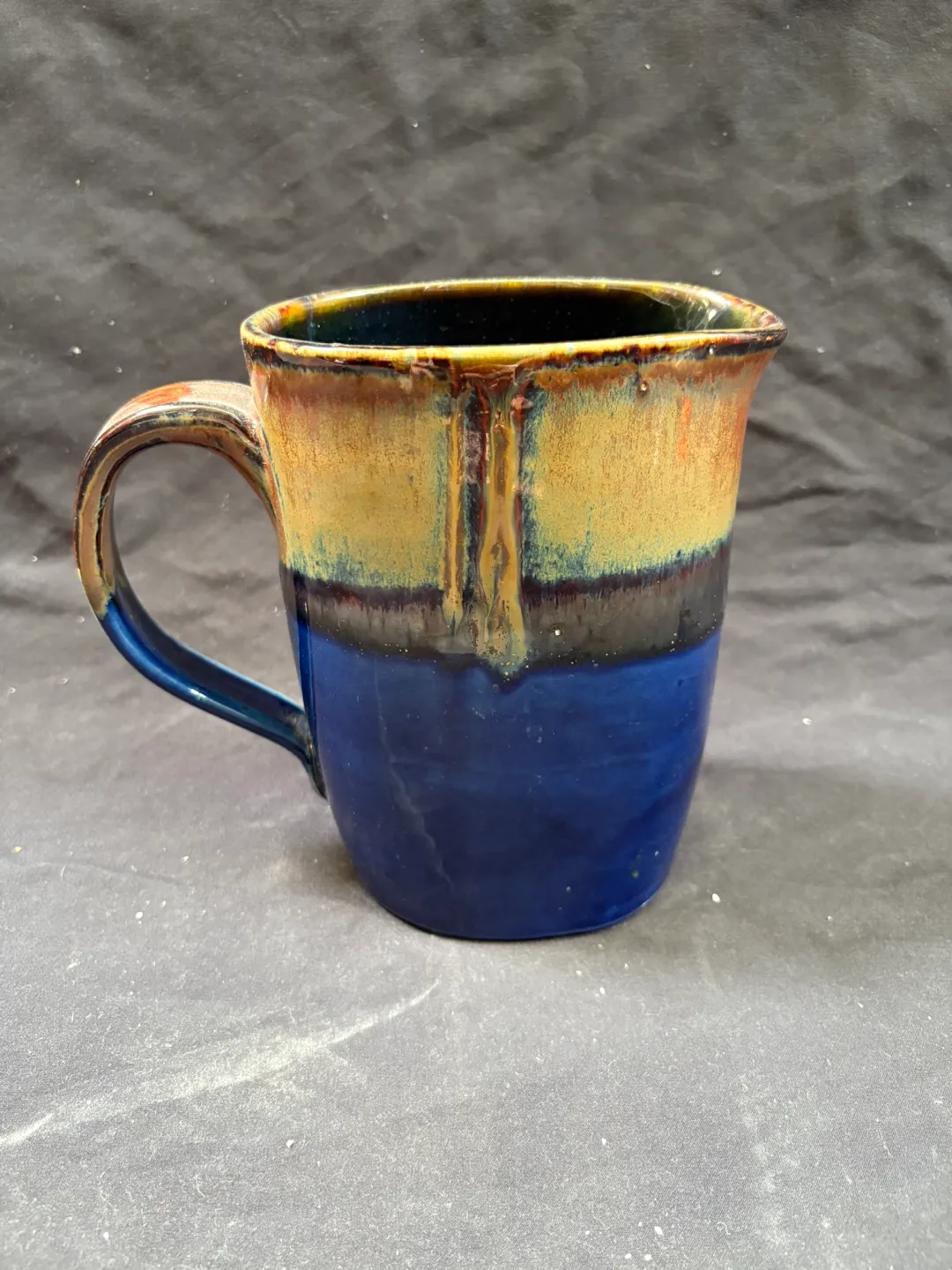 🇨🇦Handmade Ceramic pitcher - Blue & Brown thumbnail