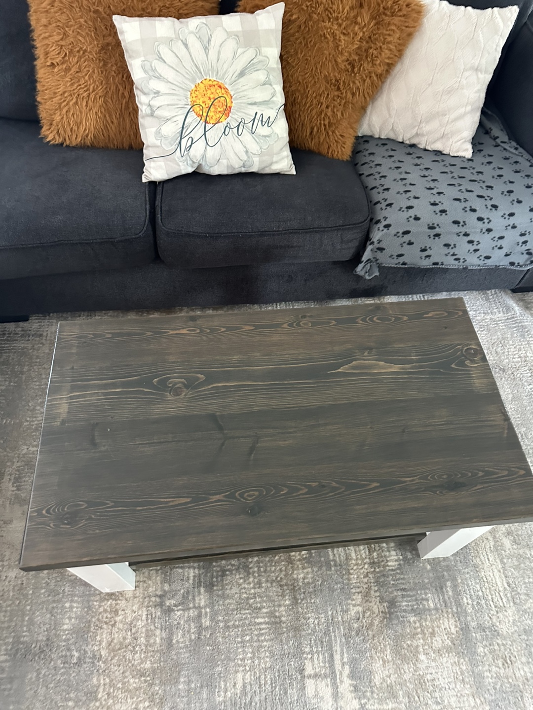 Coffee Table and End Table Set - Dark Wood & White - photo 5