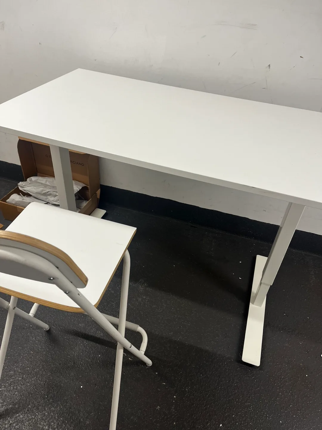 Sit/Stand Desk + Chair Set – White (70-120 cm) thumbnail