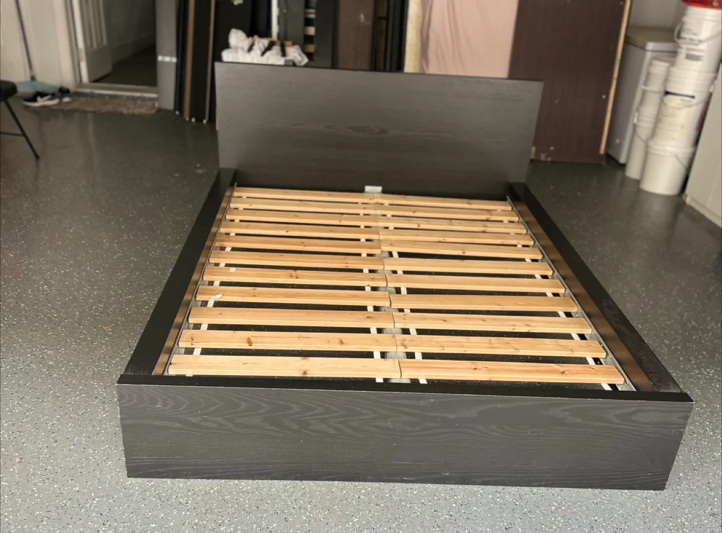 IKEA double Malm Bed Frame - Black/Brown thumbnail