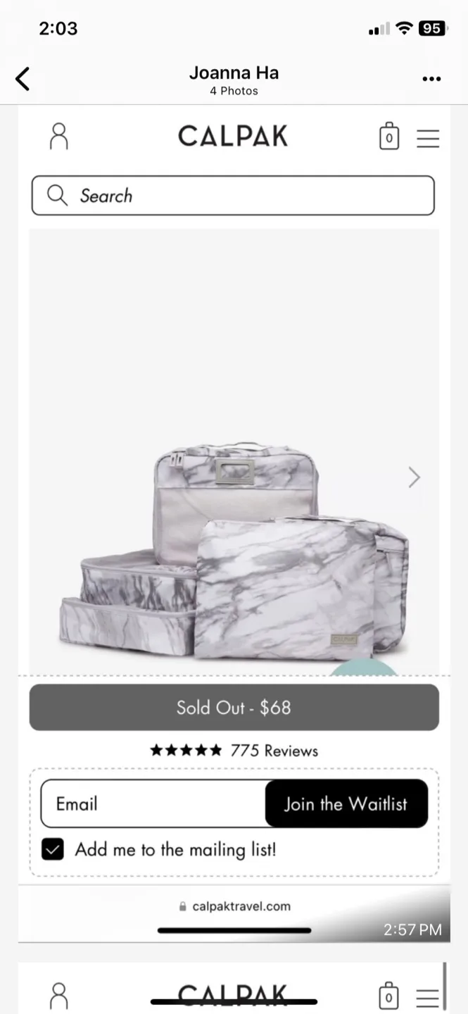 CALPAK Packing Cubes Set (5 Pieces) - Marble