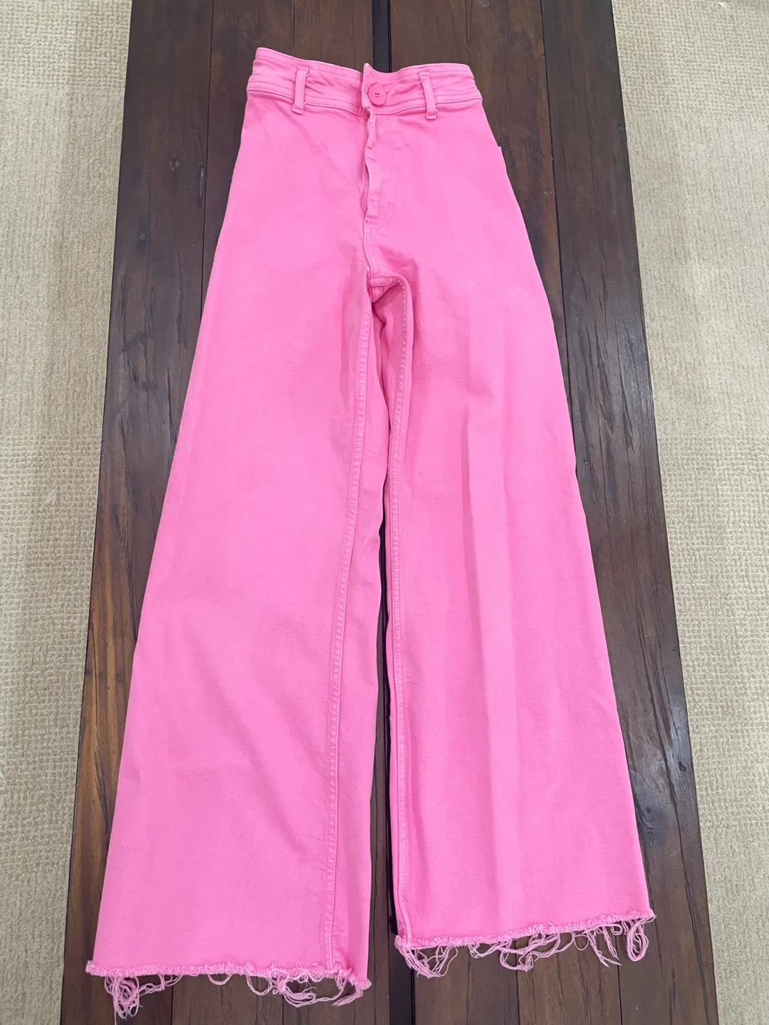 Zara Pink Wide Leg Jeans - Size 32 thumbnail