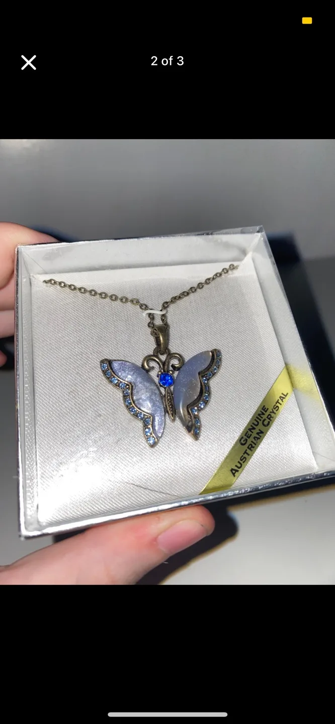 Austrian Opal Butterfly Necklace image indicator(2)