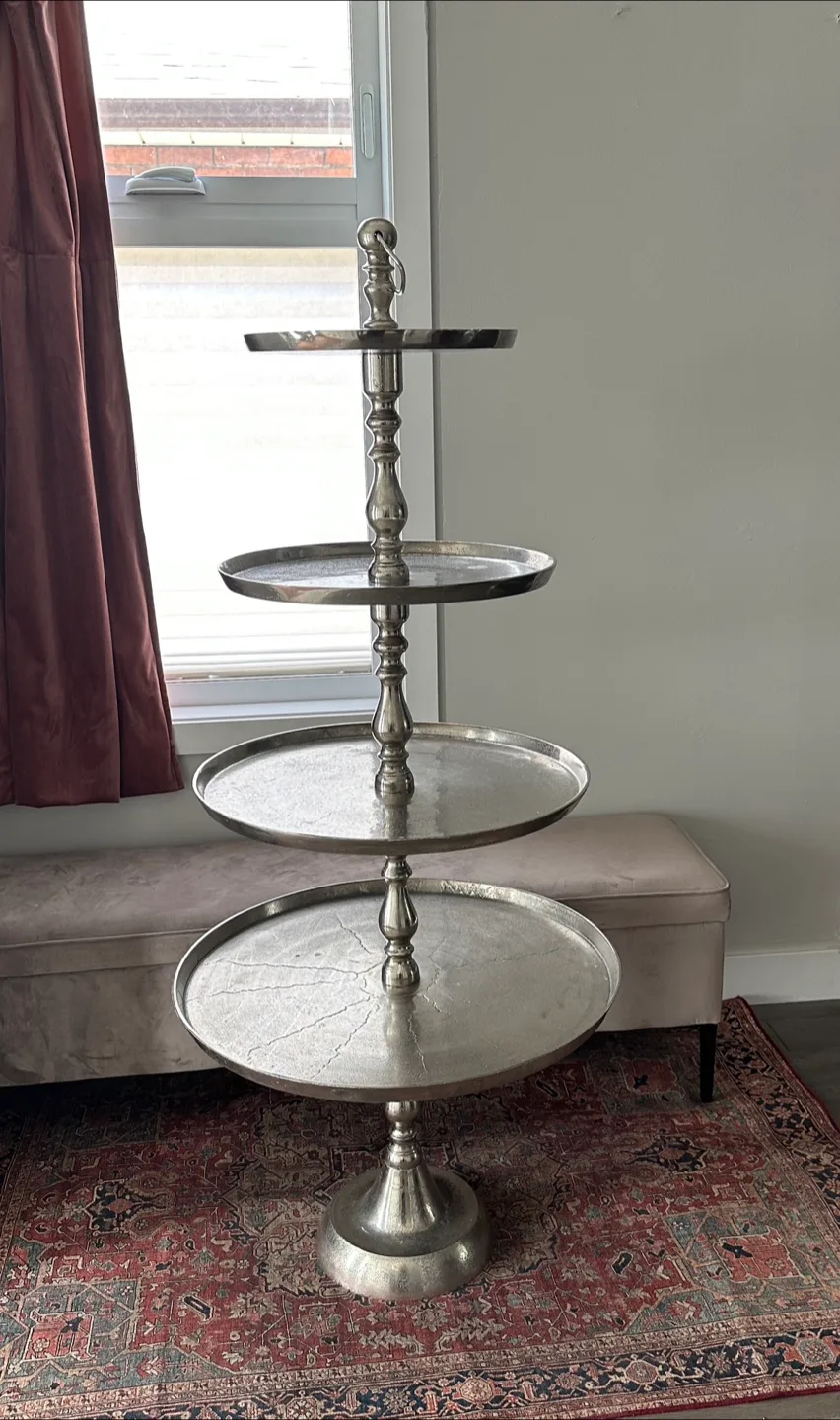 4-Tiered Serving Stand - Silver Colour thumbnail