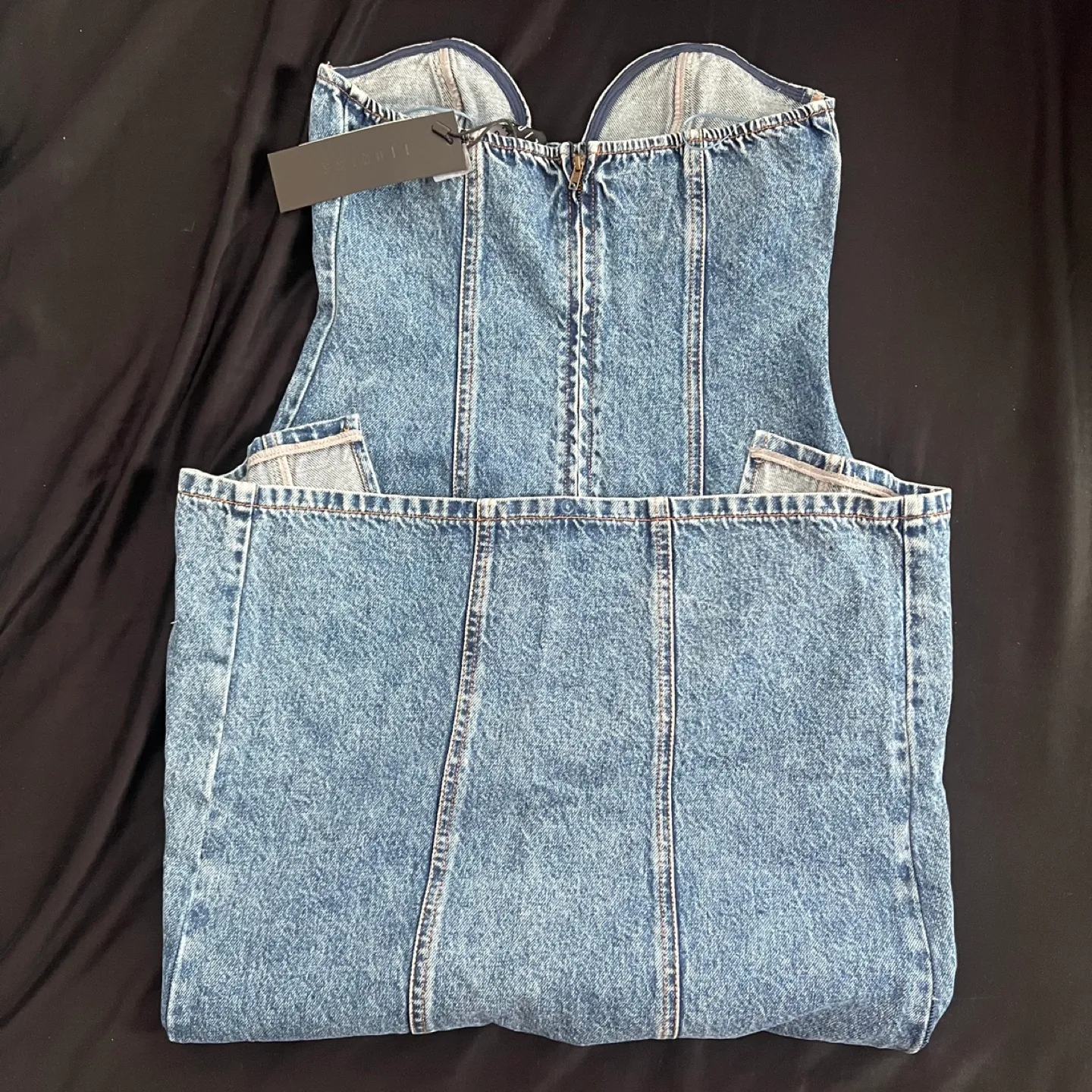 NWT Lioness Smokeshow Strapless Denim Midi Dress - Small image indicator(4)