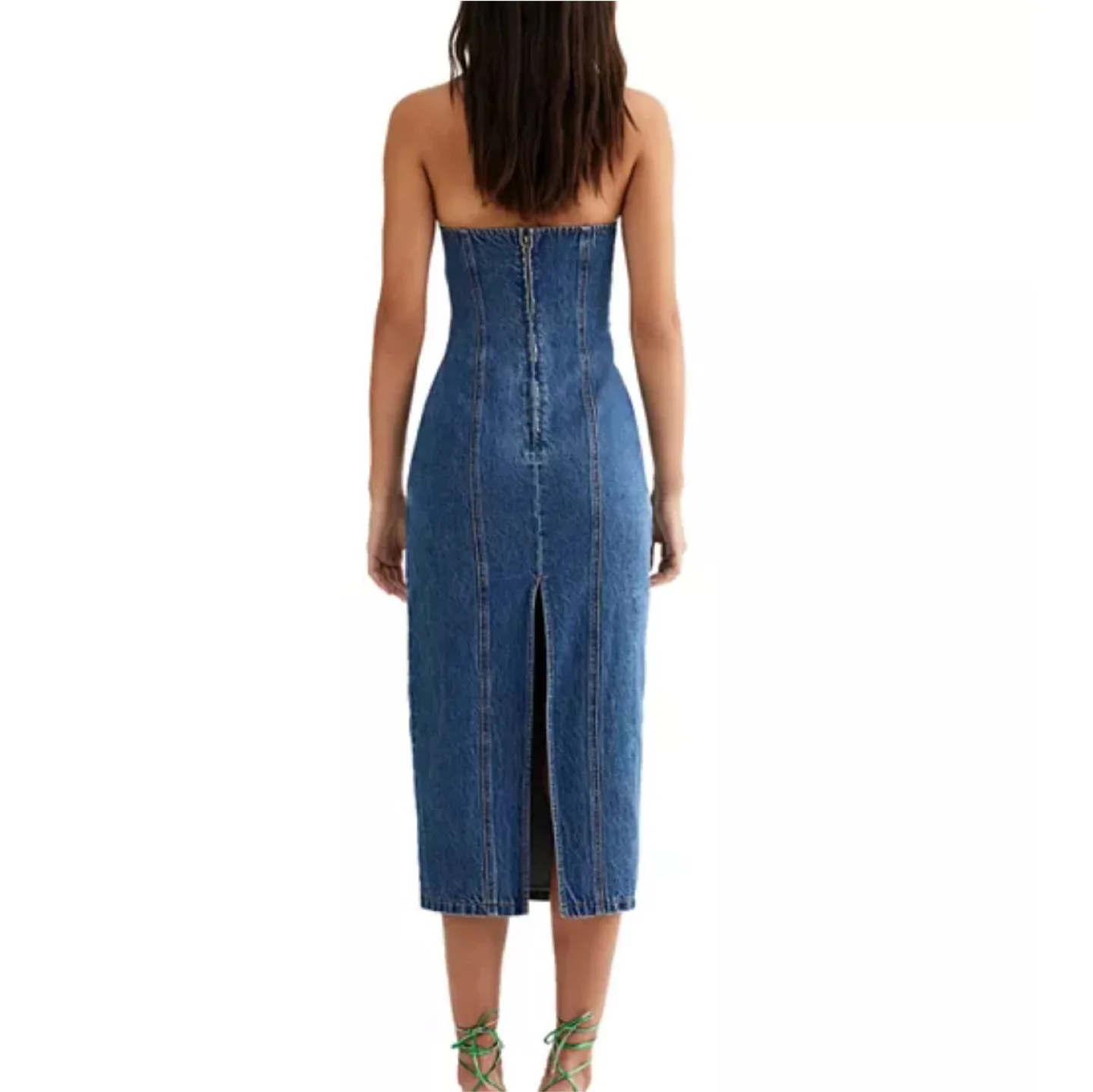 NWT Lioness Smokeshow Strapless Denim Midi Dress - Small image indicator(2)