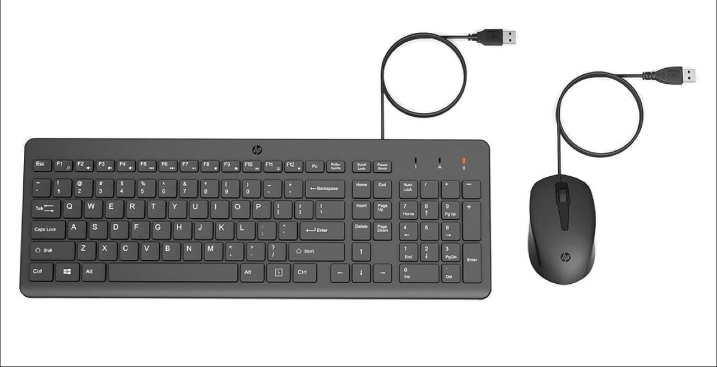 HP Wired Keyboard and Mouse Combo