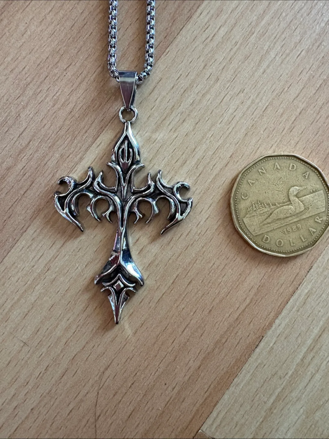 Men’s Necklace Stainless Steel Flaming Cross thumbnail