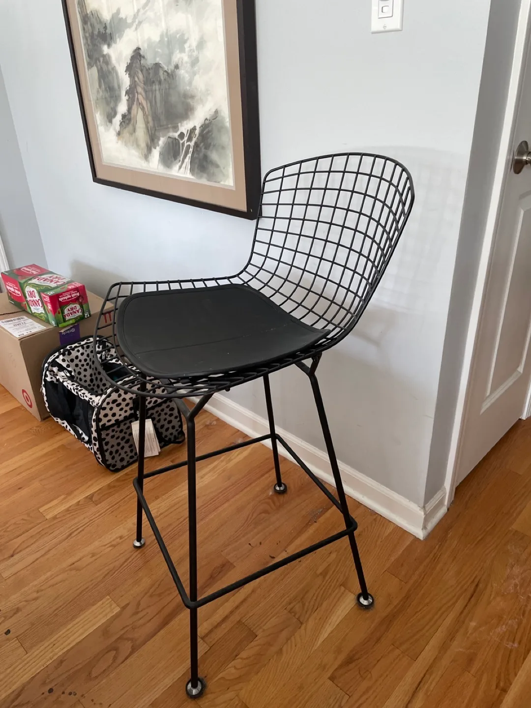 2 Black Wire Bar Stools thumbnail