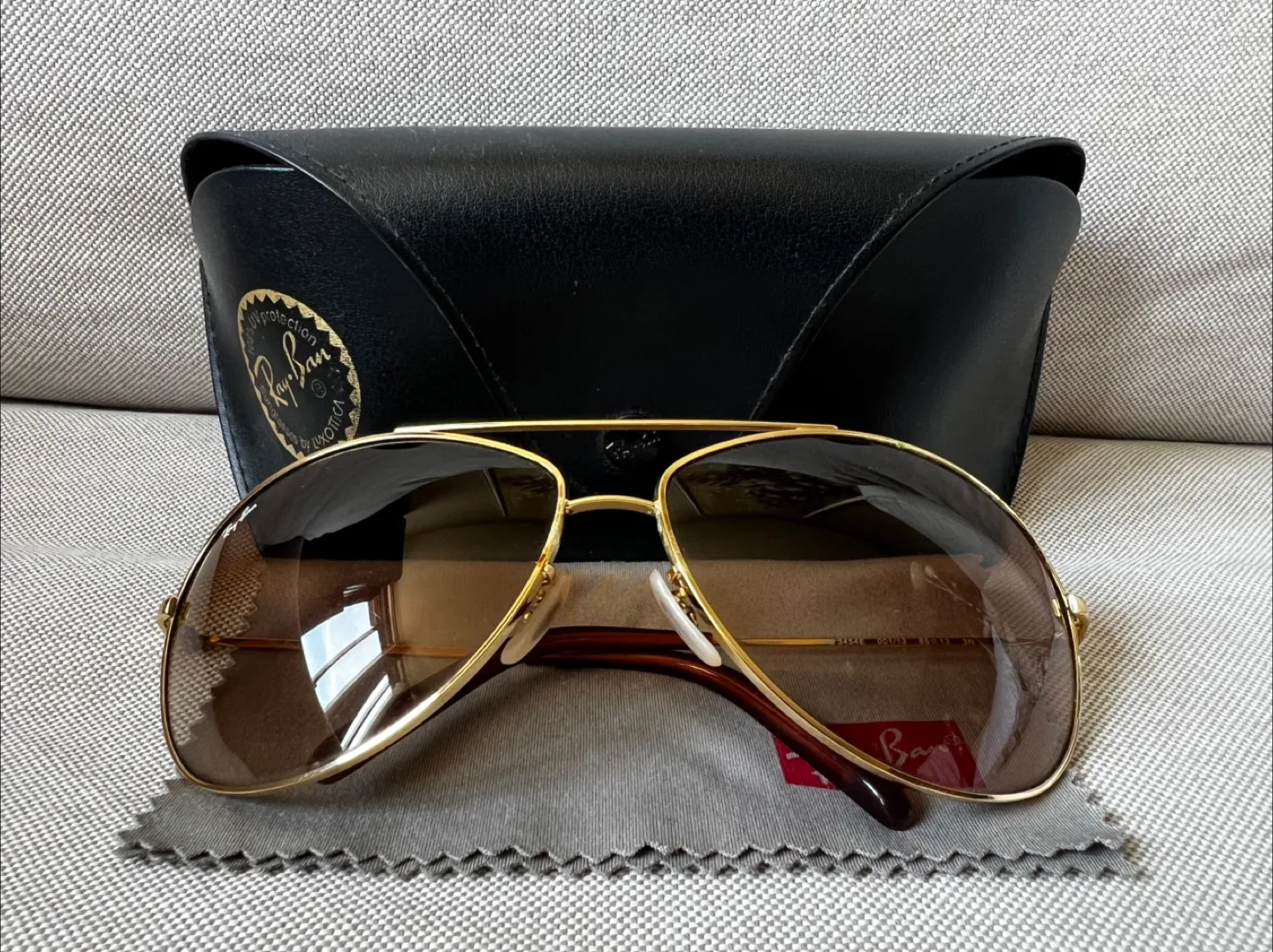Ray-Ban Aviator Sunglasses - Gold Frame RB3454E thumbnail