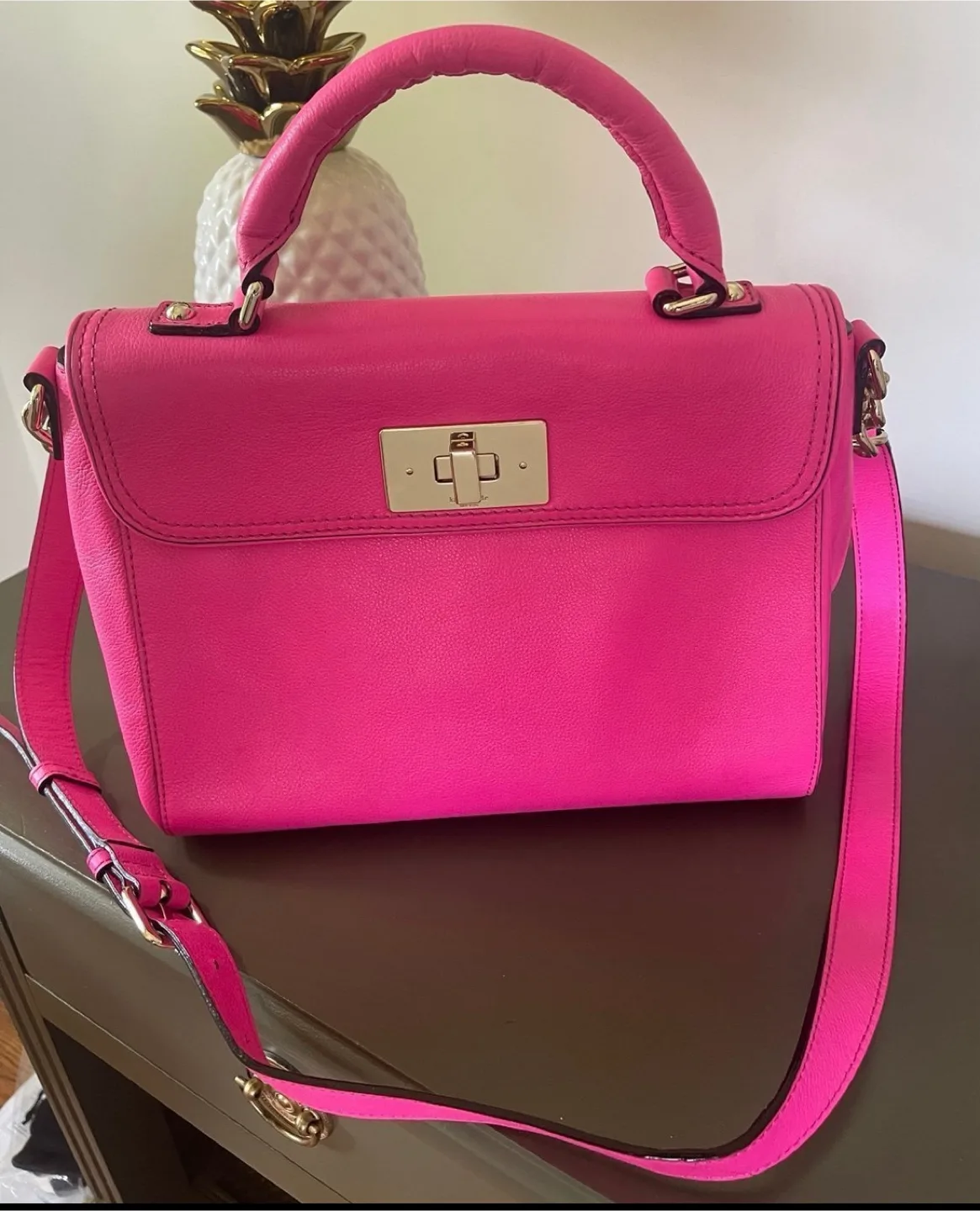 Kate Spade Pink Irving Place Little Nadine Leather Satchel thumbnail