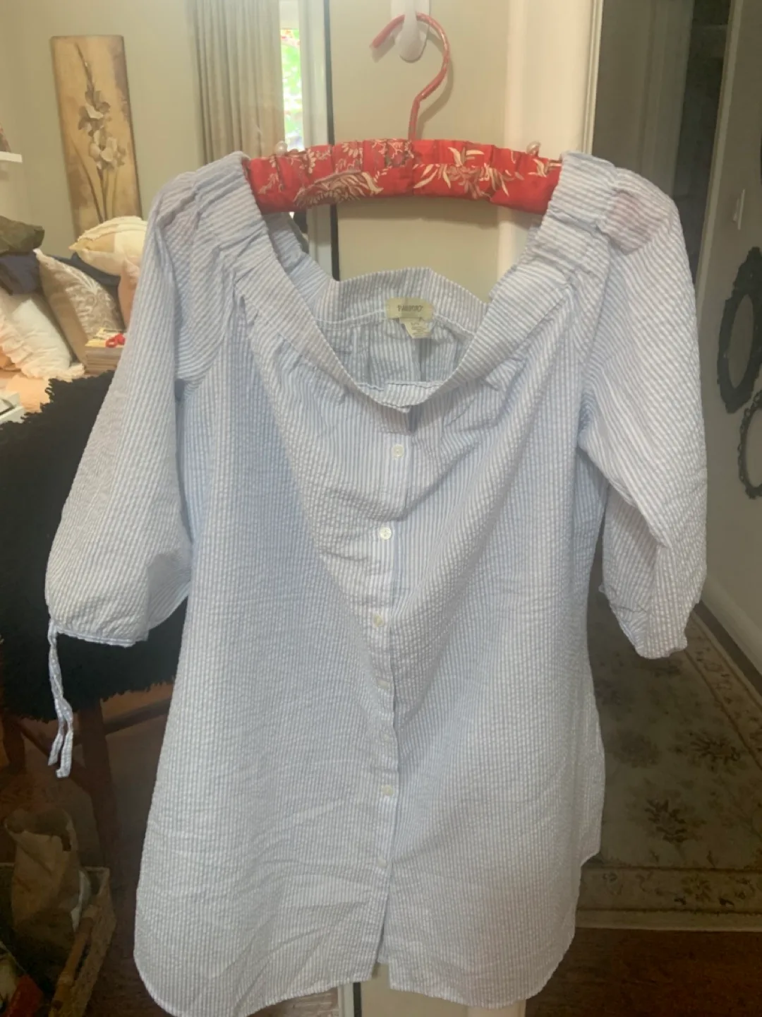 Passport XL/TG Striped Blouse - Blue & White thumbnail