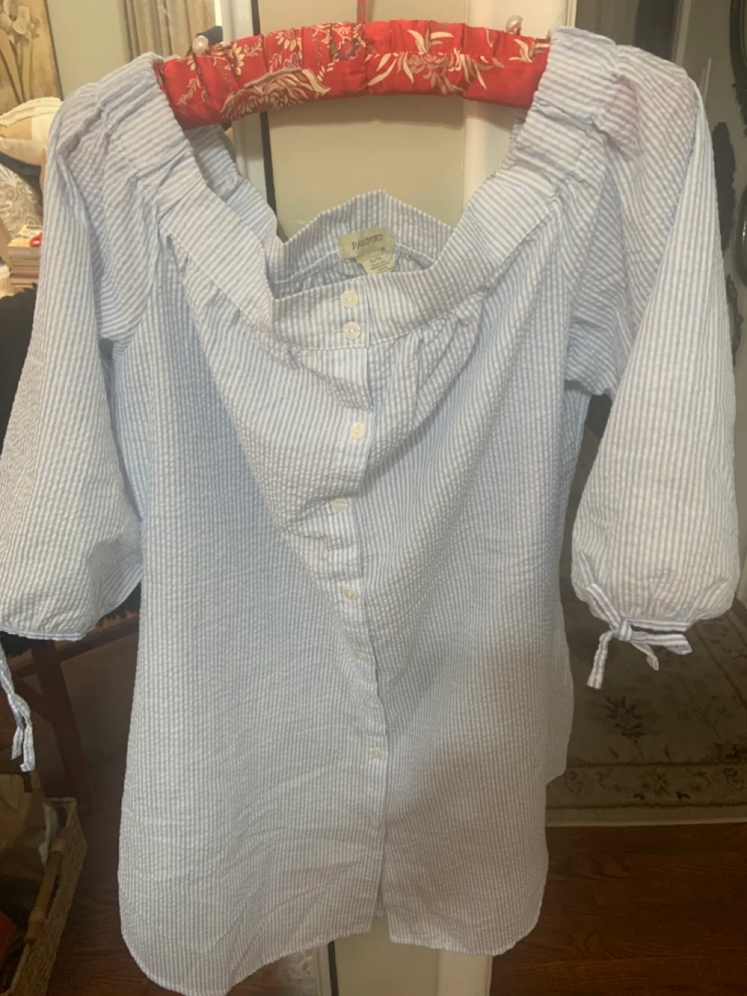 Passport XL/TG Striped Blouse - Blue & White image indicator(2)
