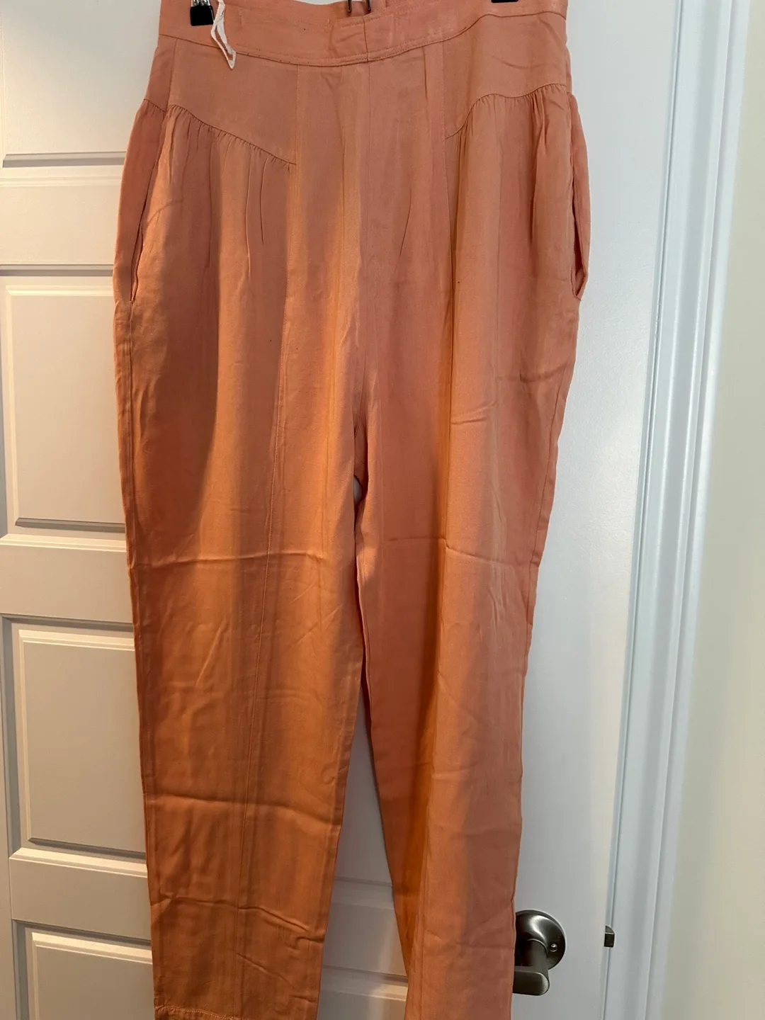 Simon Chang Rayon Salmon Pants - Size 12 thumbnail