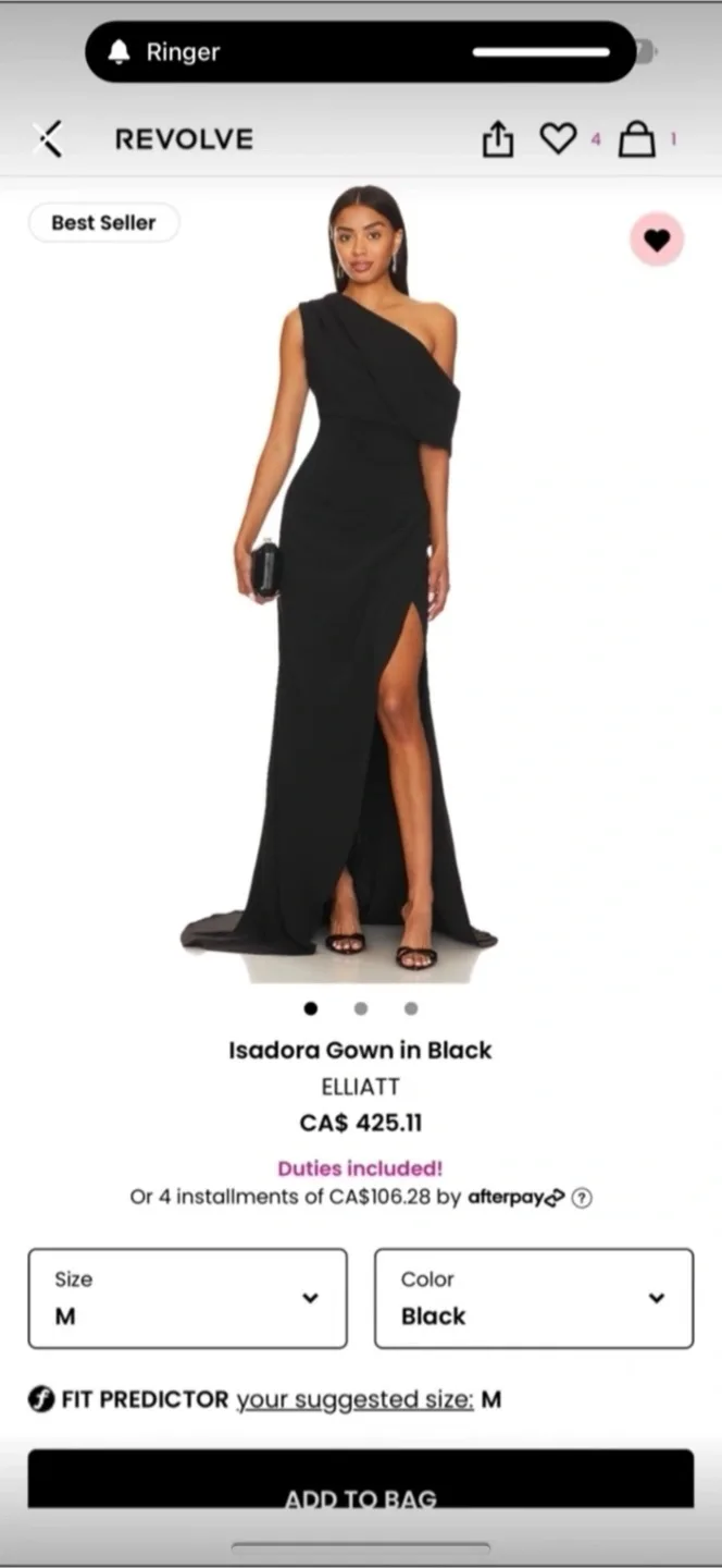 ELLIATT Isadora Gown - Black, Size M thumbnail