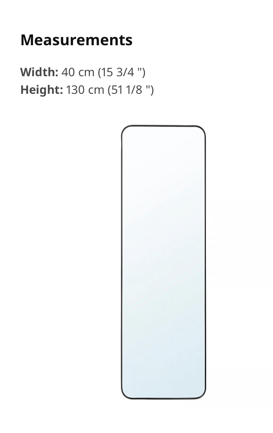 IKEA Lindbyn Mirror - 15 3/4" x 51 1/8"